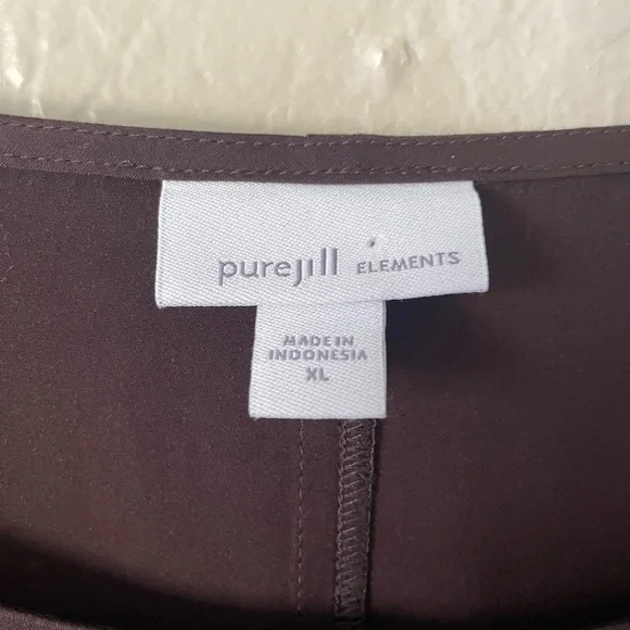 NWOT Pure Jill Ecovero Satin Maxi Dress Lagenlook Minimalist Boho Sustainable - Picture 2 of 8